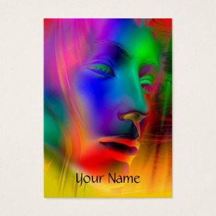 Psychedelic kvinnaansikte + din text visitkort