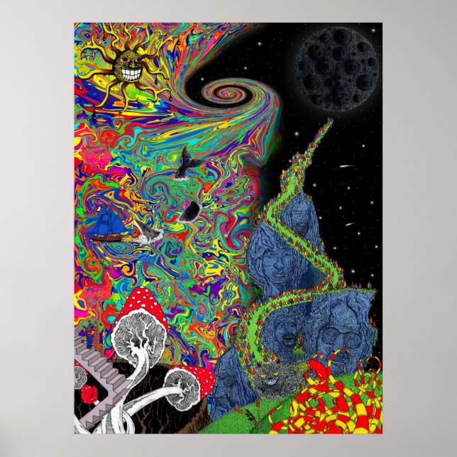 Psychedelic Landscape Poster (Framsidan)