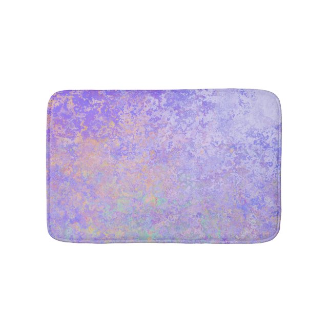 Psychedelic Lavender Lila Neon Pastel Abstrakt Badrumsmatta (Framsidan)