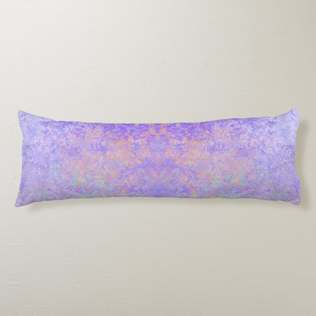 Psychedelic Lavender Lila Neon Pastel Abstrakt Kroppskudde (Framsidan)