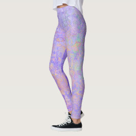 Psychedelic Lavender Lila Neon Pastel Abstrakt Leggings