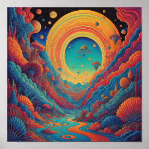 Psychedelic Ligcape Journey Poster