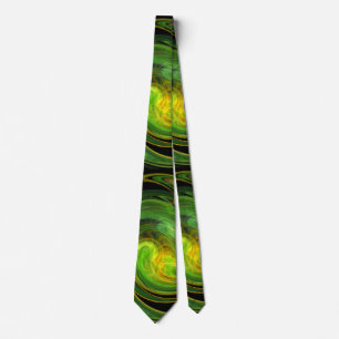 PSYCHEDELIC LIGHT VORTEX,Svart Grönt Gult Slips