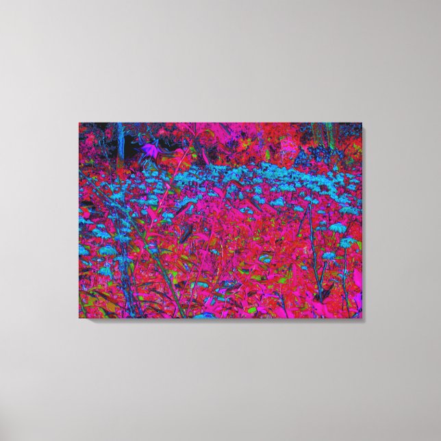 Psychedelic Lila Lily Flower Magenta Garden Canvastryck (Framsida)