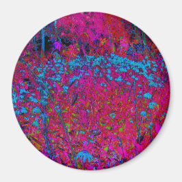 Psychedelic Lila Lily Flower Magenta Garden Magnet