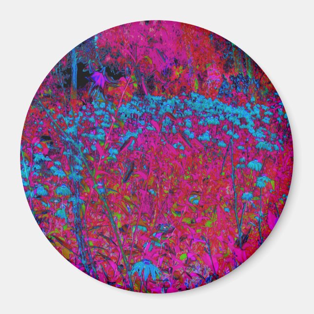 Psychedelic Lila Lily Flower Magenta Garden Magnet (Framsidan)