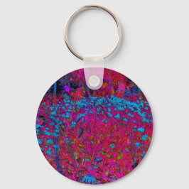 Psychedelic Lila Lily Flower Magenta Garden Nyckelring