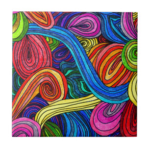 Psychedelic Linjer Kakelplatta