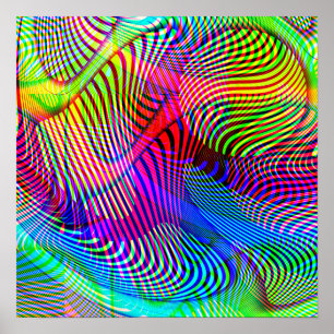 Psychedelic ljus show för konstiga drömmar poster
