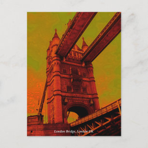 Psychedelic London Bridge Postcard Vykort
