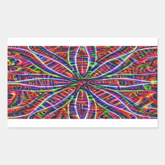 Psychedelic Lotus Sticker Rektangulärt Klistermärke