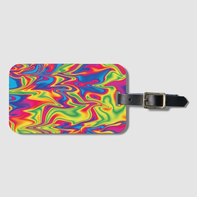Psychedelic Luggage Tag Bagagebricka (Framsida horisontal)