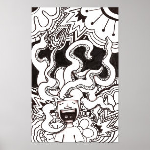 Psychedelic lycklig hjärna poster
