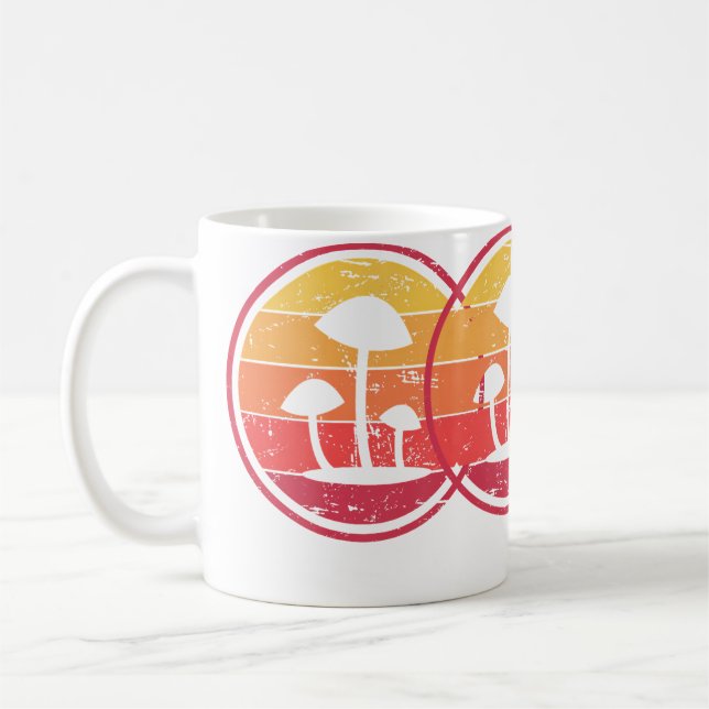 Psychedelic Magic Mushrooms  Retro Vintage Psilocy Kaffemugg (Vänster)
