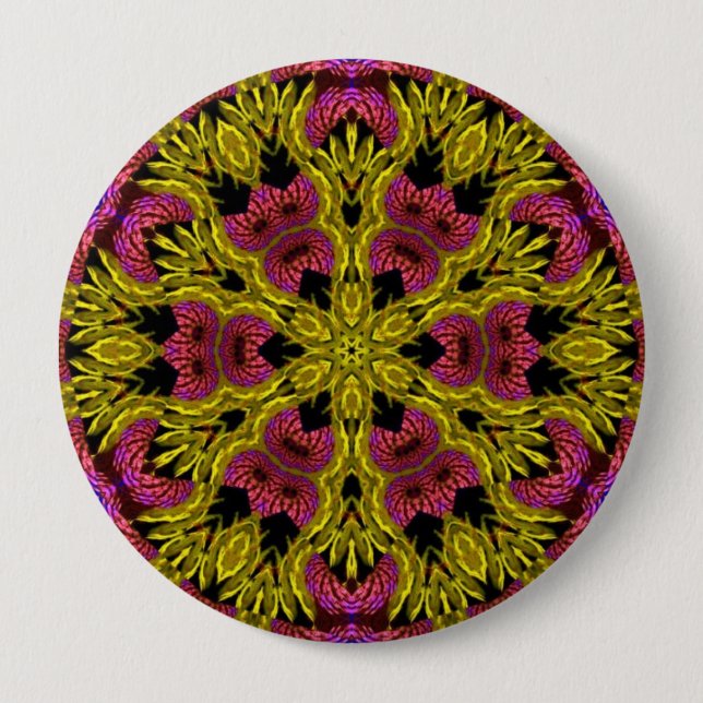Psychedelic Mandala #05 Button Knapp (Framsida)
