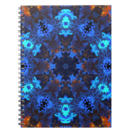 Psychedelic Mandala Blue och Orange Anteckningsbok
