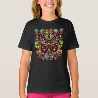 Psychedelic Mandala Butterfly T Shirt