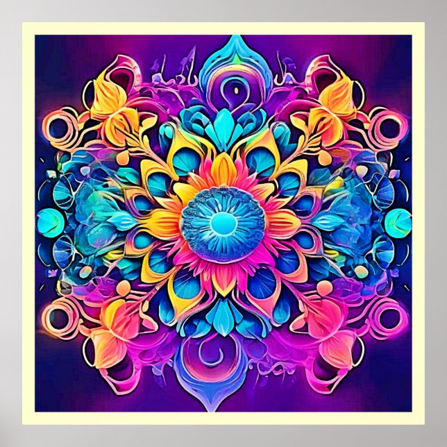 Psychedelic Mandala Design Poster (Framsidan)