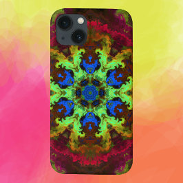Psychedelic Mandala Flower Grönt Blue och Red