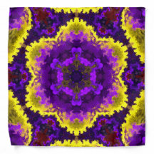 Psychedelic Mandala Flower Gult and Lila