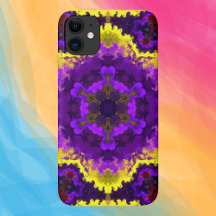 Psychedelic Mandala Flower Gult and Lila
