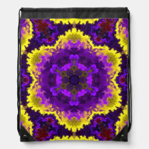 Psychedelic Mandala Flower Gult and Lila