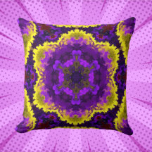 Psychedelic Mandala Flower Gult and Lila