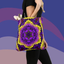 Psychedelic Mandala Flower Gult and Lila