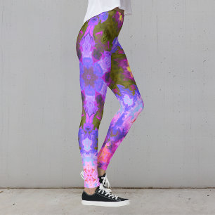 Psychedelic Mandala Flower Lila and Blue Leggings