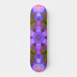 Psychedelic Mandala Flower Lila and Blue Mini Skateboard Bräda 18,5 Cm