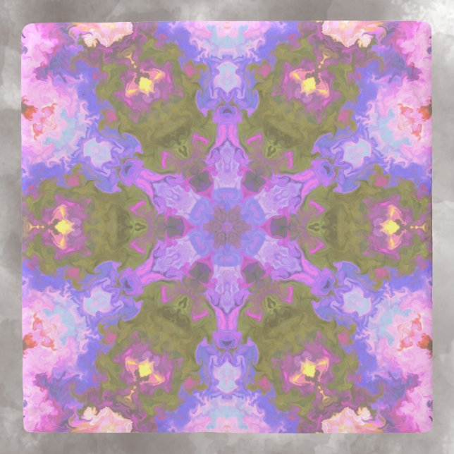Psychedelic Mandala Flower Lila and Blue Stenunderlägg (Skapare uppladdad)