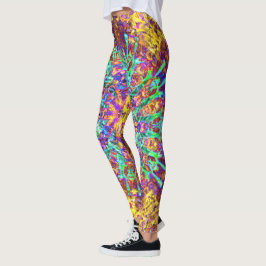 Psychedelic Mandala Trippy Hippie Färg Stänk Leggings