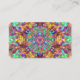 Psychedelic Mandala Trippy Hippie Färg Stänk Visitkort