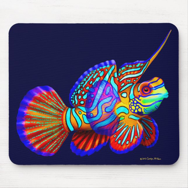 Psychedelic MandarinGobyfisk Mousepad Musmatta (Framsidan)