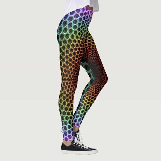 Psychedelic mångfärgad Spiderwebbed damasker Leggings (Höger)