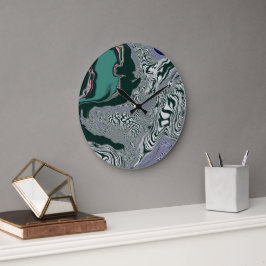 Psychedelic Marble Swirl Stor Klocka