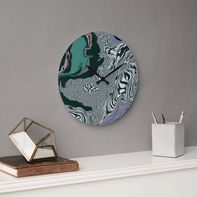 Psychedelic Marble Swirl Stor Klocka (Kontor)