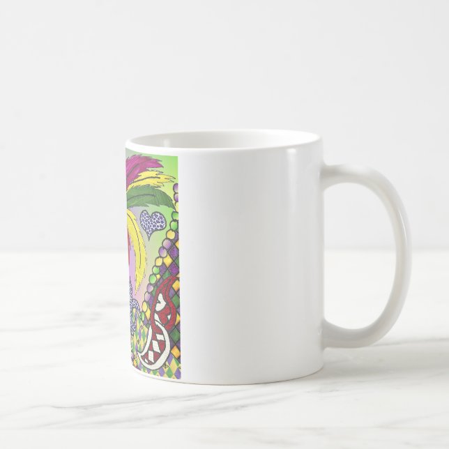 Psychedelic Mardi Gras Feather Mask Kaffemugg (Höger)