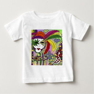 Psychedelic Mardi Gras Feather Mask Tee
