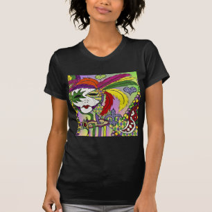 Psychedelic Mardi Gras Feather Mask Tee