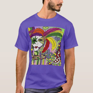 Psychedelic Mardi Gras Feather Mask Tröja