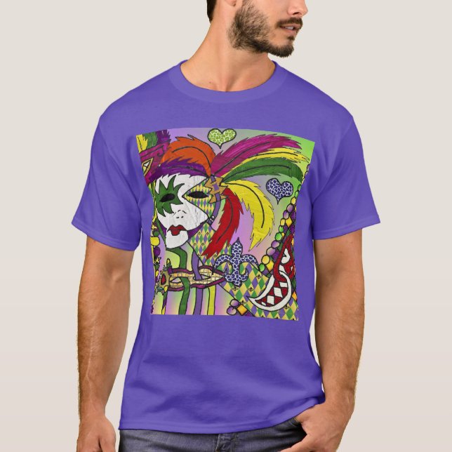 Psychedelic Mardi Gras Feather Mask Tröja (Framsida)