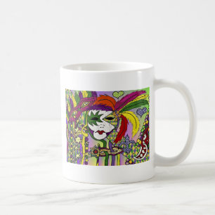Psychedelic Mardi Gras Feather Masks Gifts Apparat Kaffemugg