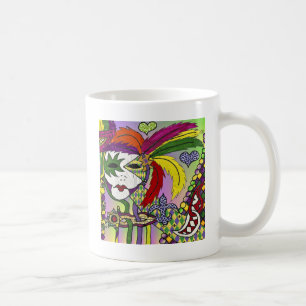 Psychedelic Mardi Gras Feather Masks Gifts Apparat Kaffemugg