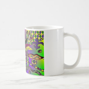 Psychedelic Mardi Gras Feather Masks Gifts Apparat Kaffemugg