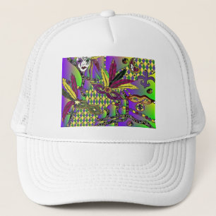 Psychedelic Mardi Gras Feather Masks Gifts Apparat Keps