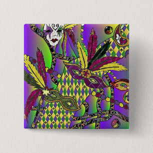 Psychedelic Mardi Gras Feather Masks Gifts Apparat Knapp