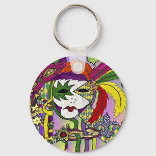 Psychedelic Mardi Gras Feather Masks Gifts Apparat Nyckelring