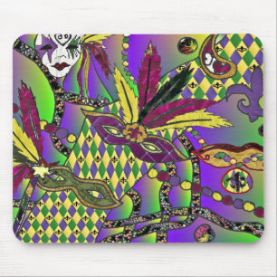 Psychedelic Mardi Gras Feather Masks Musmatta