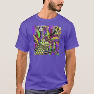 Psychedelic Mardi Gras Feather Masks Tee Shirt